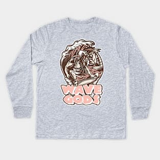 Wave Gods Mocha Neapolitan Kids Long Sleeve T-Shirt